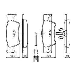 Jeu de plaquettes de frein BOSCH 0986494219 pour VW TOUAREG OE 7L6698451 BOSCH