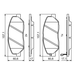 Brake Pad Set BOSCH 0986494227 OE Ref 581012BA10 BOSCH