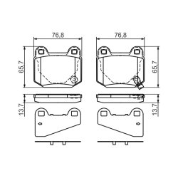 Jeu de plaquettes de frein BOSCH 0986494229 pour MITSUBISHI, NISSAN, SUBARU