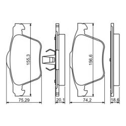 Jeu de plaquettes de frein BOSCH 0986494245 pour FORD, VOLVO, VOLVO ASIA OE 1405511 BOSCH