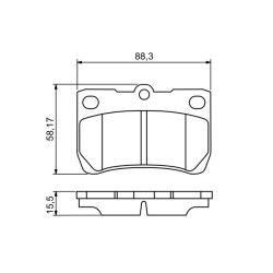 Jeu de plaquettes de frein BOSCH 0986494253 pour TOYOTA CROWN, MARQUE OE 0446622190 BOSCH