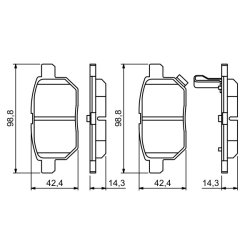 Jeu de plaquettes de frein BOSCH 0986494255 pour LEXUS, SUBARU, TOYOTA OE 0446612150 BOSCH