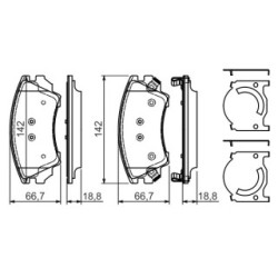 Brake Pad Set BOSCH 0986494275 OE Ref 1605232