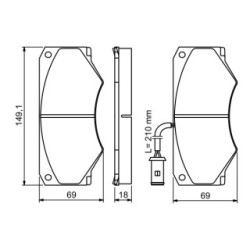 Brake Pad Set BOSCH 0986494301 OE Ref 1 903 383