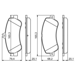 Brake Pad Set BOSCH 0986494302 OE Ref A 005 420 63 20