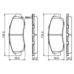 Brake Pad Set BOSCH 0986494308 OE Ref 45022-SHJ-A00