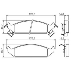 Jeu de plaquettes de frein BOSCH 0986494313 pour CHRYSLER, DODGE OE 04728240