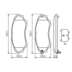 Brake Pad Set BOSCH 0986494323 OE Ref 1356600
