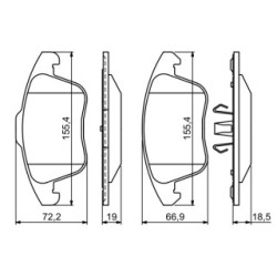 Jeu de plaquettes de frein BOSCH 0986494324 pour CITROËN, DS, DS (CAPSA), PEUGEOT BOSCH