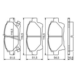 Jeu de plaquettes de frein BOSCH 0986494333 pour TOYOTA IQ OE 0446513020 BOSCH