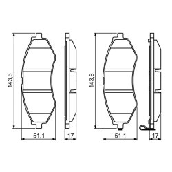 Jeu de plaquettes de frein BOSCH 0986494343 pour CHEVROLET, DAEWOO, GM CORÉE BOSCH