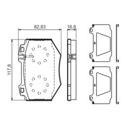 Brake Pad Set BOSCH 0986494352 OE Ref A 003 420 61 20