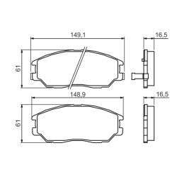 Jeu de plaquettes de frein BOSCH 0986494360 OE 4813A21100