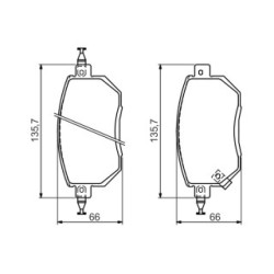 Brake Pad Set BOSCH 0986494366 OE Ref D10601AA0A