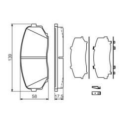 Brake Pad Set BOSCH 0986494375 OE Ref 7T4Z2001A BOSCH
