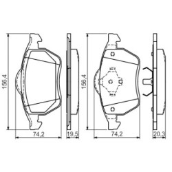Brake Pad Set BOSCH 0986494390 OE Ref 1M21 2K021 BA