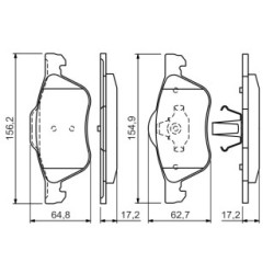 Brake Pad Set BOSCH 0986494396 OE Ref 4106009F525