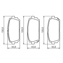 Jeu de plaquettes de frein BOSCH 0986494400 pour KIA CARENS OE 583021DE00 BOSCH