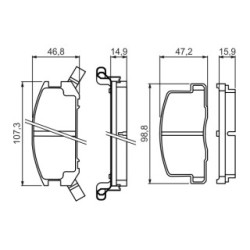 Jeu de plaquettes de frein BOSCH 0986494412 pour TOYOTA MR2 OE 0446617020 BOSCH