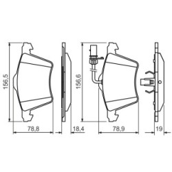 Jeu de plaquettes de frein BOSCH 0986494415 pour VW CALIFORNIA, TRANSPORTER OE 7D0698151A BOSCH