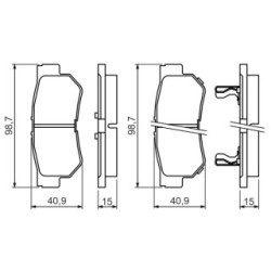 Brake Pad Set BOSCH 0986494417 OE Ref 48413 21B10