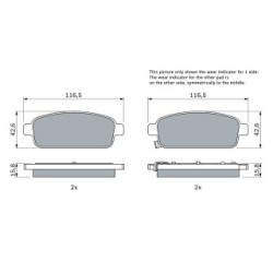 Brake Pad Set BOSCH 0986494435 OE Ref 133192294