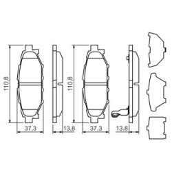 Jeu de plaquettes de frein BOSCH 0986494444 pour SUBARU, TOYOTA OE 26696AG050 BOSCH