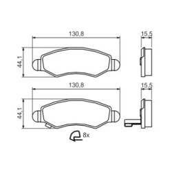 Brake Pad Set BOSCH 0986494458 OE Ref 47 06 748