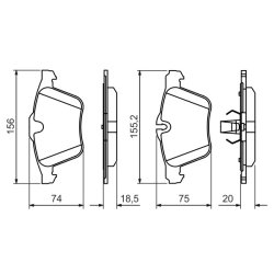 Jeu de plaquettes de frein BOSCH 0986494481 OE C2C27291 BOSCH