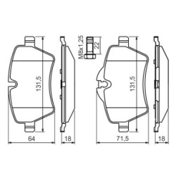 Brake Pad Set BOSCH 0986494489 OE Ref 34 11 9 804 735