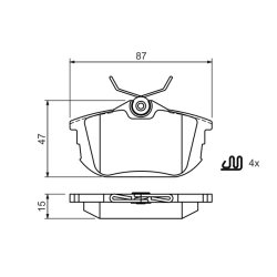Jeu de plaquettes de frein BOSCH 0986494506 OE MR205377 BOSCH