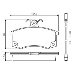Jeu de plaquettes de frein BOSCH 0986494533 pour DATSUN, LADA OE 2108350108002 BOSCH