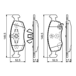 Plaquettes de frein BOSCH 0986494537 pour FIAT, LANCIA 500, PANDA, YPSILON BOSCH