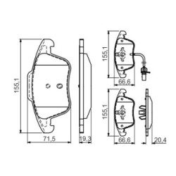 Brake Pad Set BOSCH 0986494538 OE Ref 8K0 698 151 F BOSCH