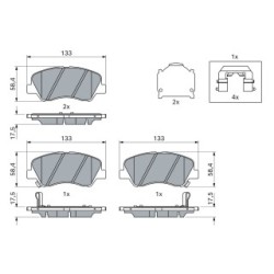 Brake Pad Set BOSCH 0986494563 OE Ref 58101 C8A60