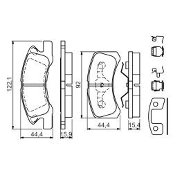 Jeu de plaquettes de frein BOSCH 0986494610 pour DAIHATSU, MITSUBISHI OE Y04465B2040 BOSCH
