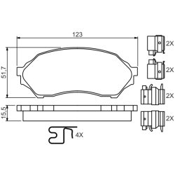 Jeu de plaquettes de frein BOSCH 0986494616 pour MAZDA 323 OE AY040MA021 BOSCH