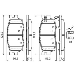 Plaquettes de frein BOSCH 0986494617 pour HYUNDAI, KIA ACCENT, i20, RIO BOSCH