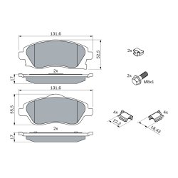 Brake Pad Set BOSCH 0 986 494 625 OE Ref 1605092