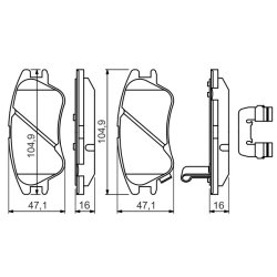 Jeu de plaquettes de frein BOSCH 0986494630 pour HYUNDAI, INOKOM ATOS OE 5810102A10