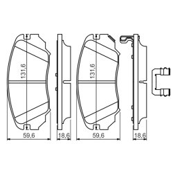 Jeu de plaquettes de frein BOSCH 0986494632 pour CHEVROLET, VAUXHALL, SAAB BOSCH