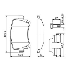 Plaquettes de frein BOSCH 0986494649 pour AUDI, SEAT, SKODA, VW OE 1K0698451B BOSCH