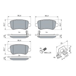 Brake Pad Set BOSCH 0 986 494 654 OE Ref 1605086