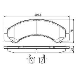 Jeu de plaquettes de frein BOSCH 0986494677 pour TOYOTA DYNA OE 8-97329-266-0 BOSCH