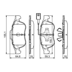 Jeu de plaquettes de frein BOSCH 0986494680 pour ALFA ROMEO GIULIETTA OE 77365355 BOSCH