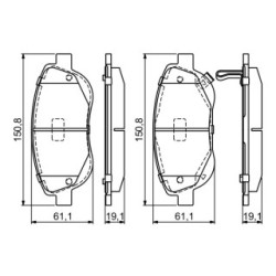 Jeu de plaquettes de frein BOSCH 0986494682 pour TOYOTA AVENSIS, VERSO OE 0446505300 BOSCH