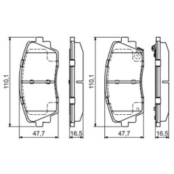 Jeu de plaquettes de frein BOSCH 0986494688 pour KIA PICANTO OE 581011YA00 BOSCH