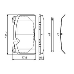 Brake Pad Set BOSCH 0986494694 OE Ref 8R0 698 151 T