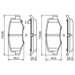 Brake Pad Set BOSCH 0986494706 OE Ref 68003 776AA