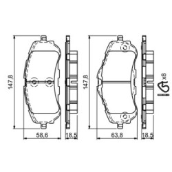 Brake Pad Set BOSCH 0986494714 OE Ref 16 128 864 80 BOSCH